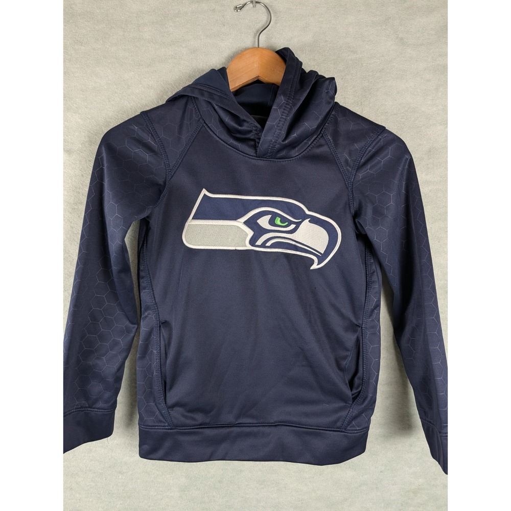 Seattle Seahawks Hoodie Sweatshirt Youth Small (8-9) Blue NFL Team Apparel